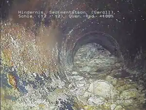 Kamerabild: Kanal mit Sedimentationen