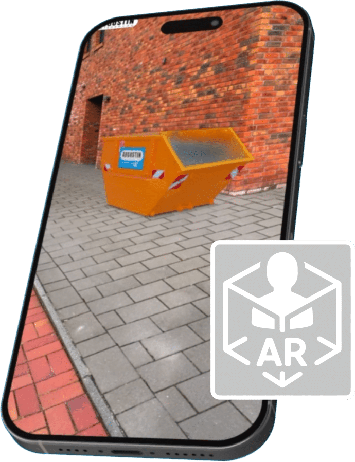 Augmented Reality Ansicht im Online-Shop.